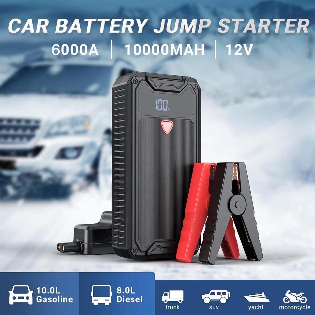 Car Jump Starter Booster Power Bank Battery Charger Eigotrav PD-J330 12V 6000A 10000mAh