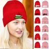 Christmas Geek New Line Velvet Hat Knitted Hat Winter Anti-freeze Sun Hat Printed Green Hat