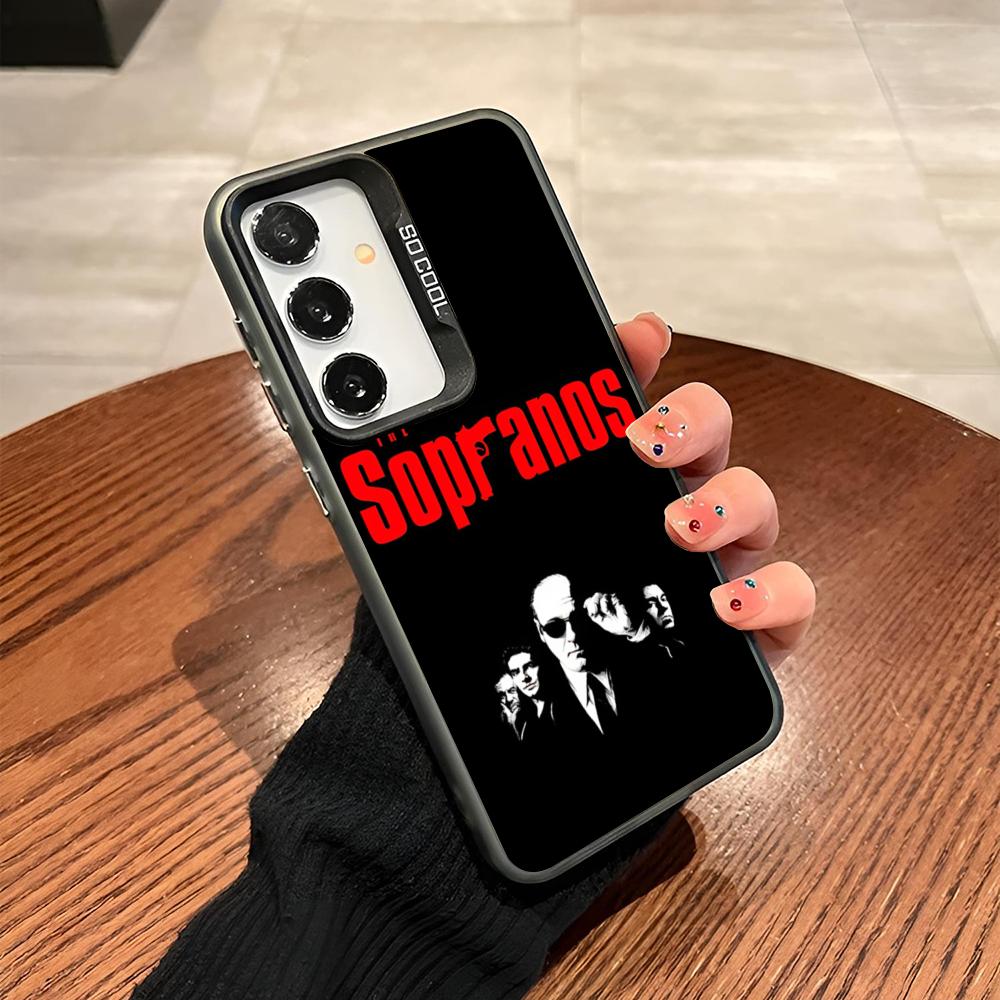 America TV The Sopranos Phone Case For Samsung Galaxy S24 S23 S22 S21 S20 Note20 Ultra Plus Fe colored silver Cover