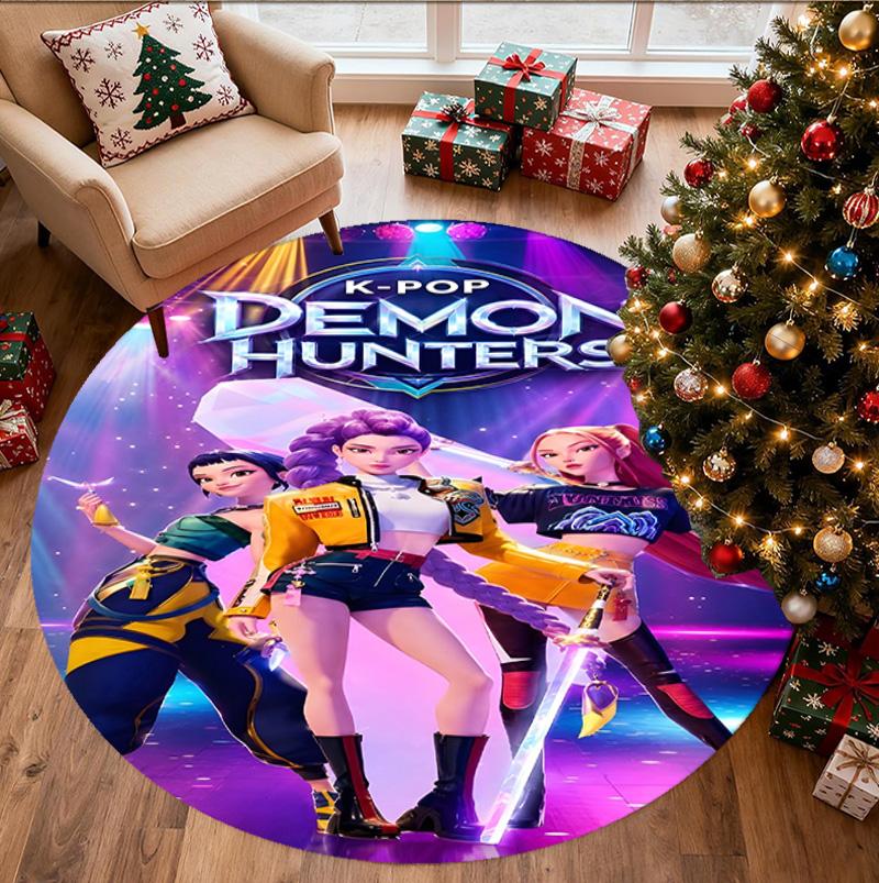 Girl group Pattern Round Rug, Indoor/Outdoor Mat, for Picnic, Gameroom, Bedroom, Office, Living Room, Home Decor Carpet, Birthday Gift