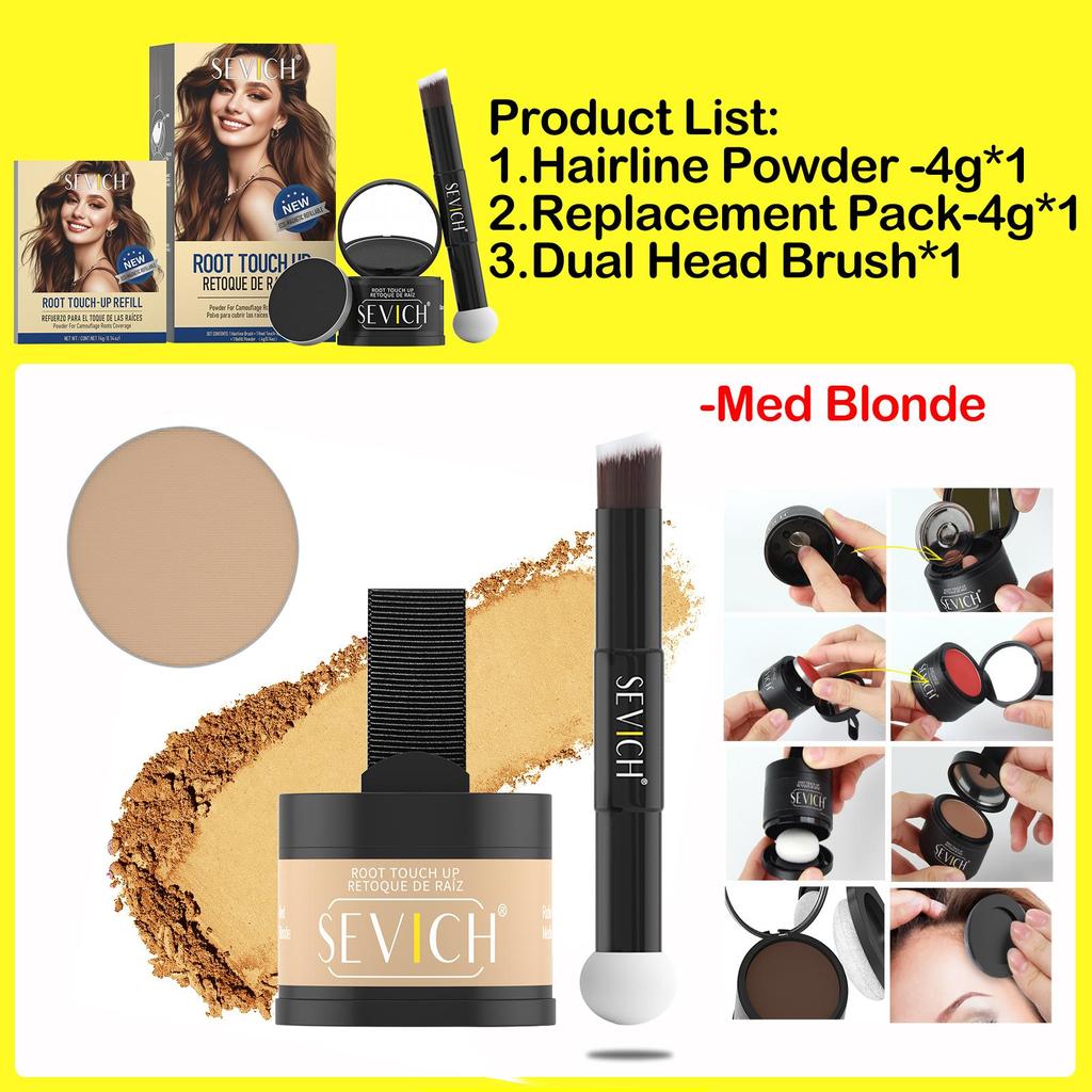Пудра для линии роста волос Консилер Временная маскировка корней волос Контроль линии роста волос Покрытие седины Пудра-тень для линии роста волос Мгновенно