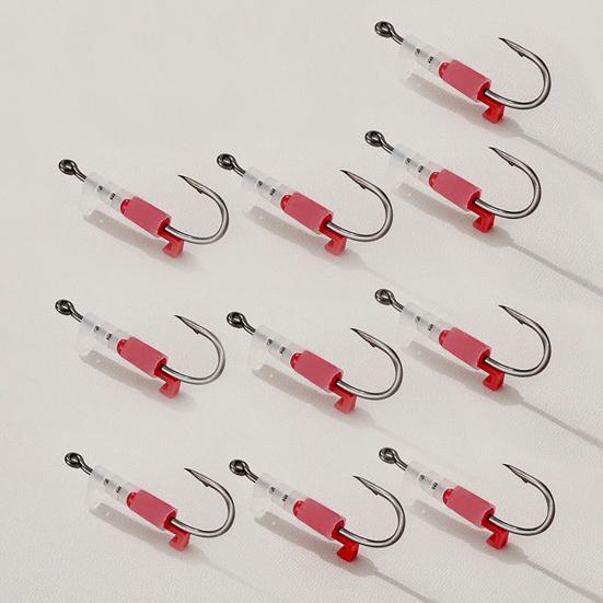 5/10Pcs Live Shrimp Fixing Hook Heavy Duty Steel Barbed Fishhook Freshwater Saltwater Catfish Bass Fishing Hook Fishing Accessories