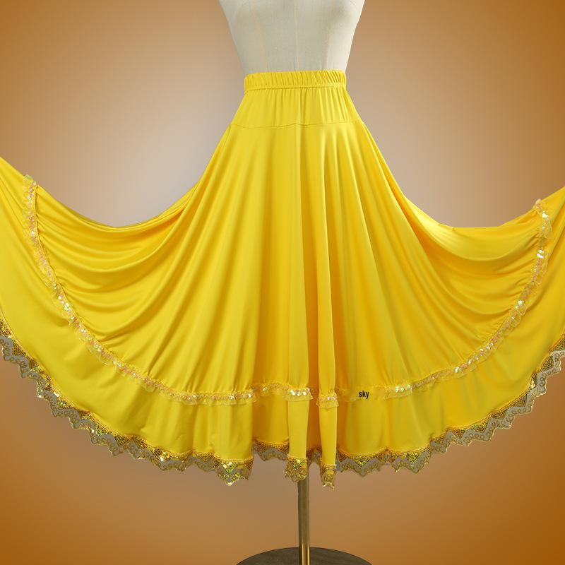 Square Dance Stage Costume: High Waist Ethnic Swing Skirt for Women (Adult, Spring/Summer)