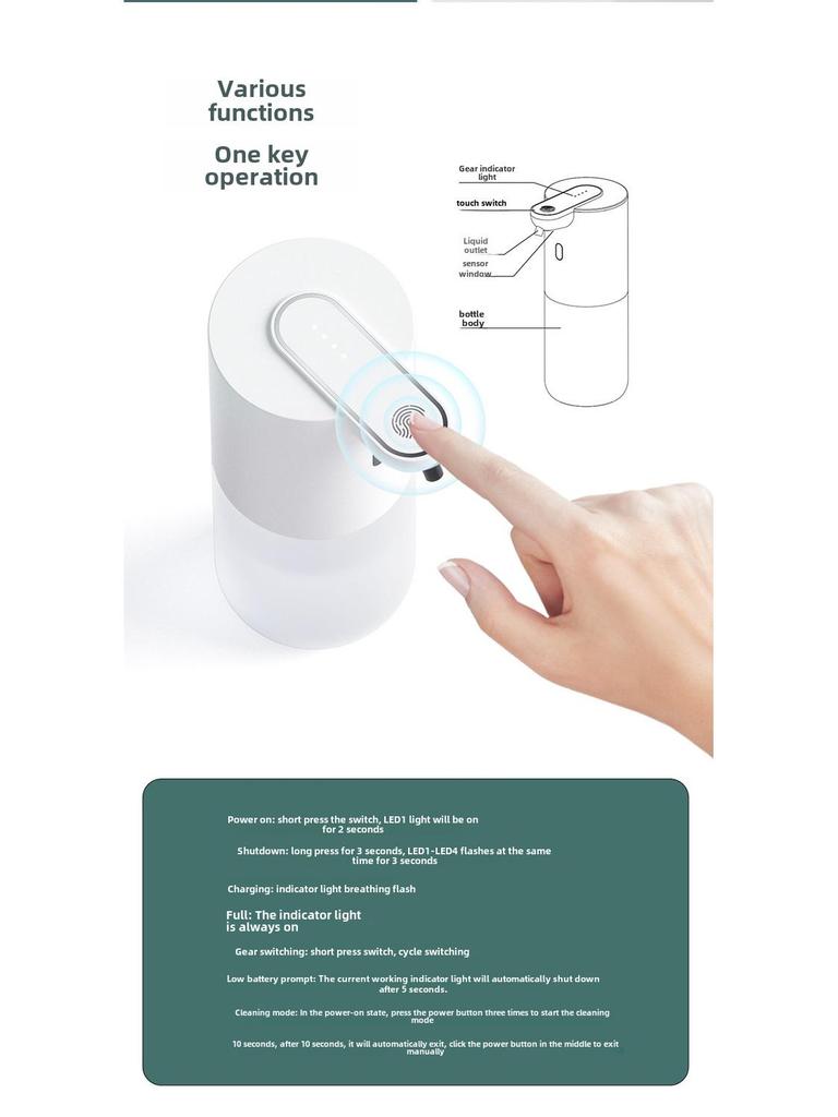 Инфракрасный дозатор мыла P8 Smart: Автоматический пенный и спиртовой спрей-дезинфицирующий раствор