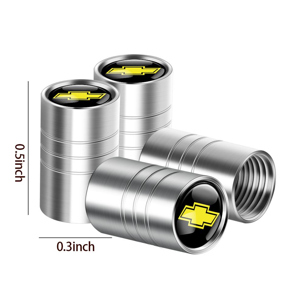 AABHO1 4pcs Car Metal Wheel Tire Valve Caps Cover For Chevrolet Cruze Lacetti Captiva Aveo Trax Impala Camaro Equinox SS Z71 Spark Sail
