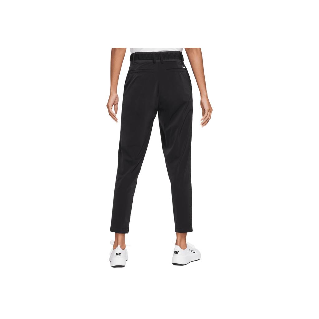 Nike Dri Fit Solid Logo Прямые брюки с высокой талией Повседневные женские брюки Черные DO6785-010