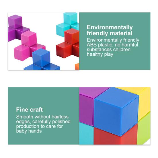 32 шт. Магнитный кубик-конструктор, игрушка для развития мелкой моторики, дошкольное обучение, образовательный красочный кубик-конструктор, игрушка STEM