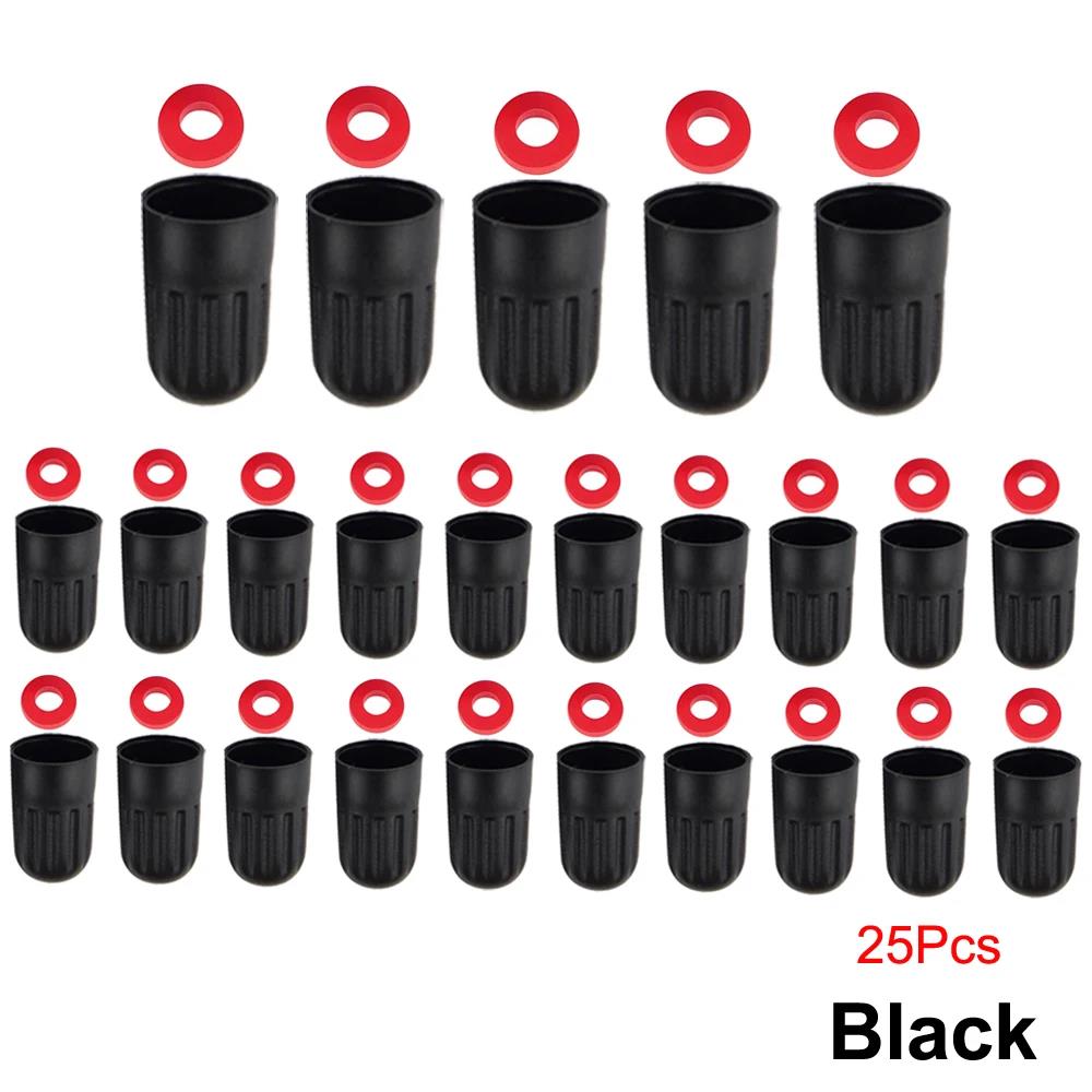 Black Plastic Tire Valve Stem Caps for TR20008 TPMS Universal Tire Valve Long Caps for Car Truck SUV Bike and Motorcycle Valve Stems 1