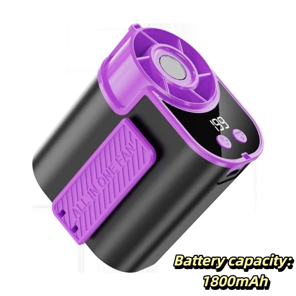 Strong Airflow Waist Clip Fan LED Display Mini Cooling Fan Waist-mounted Fan Evening Trips