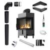KRATKI LUCY Right Fireplace Insert 12 kW Fi200 BLACK Lufty Pipe Set