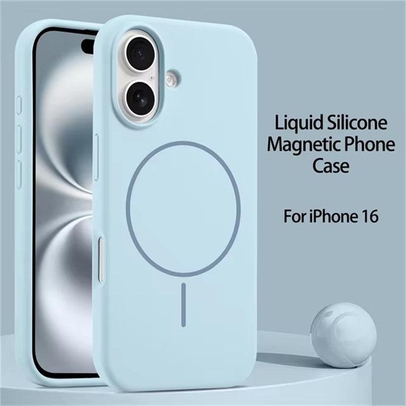 Роскошный оригинальный жидкий силикон для Magsafe чехол для iPhone 16 Plus 15 14 13 12 Pro Max магнитный беспроводной зарядный мягкий чехол