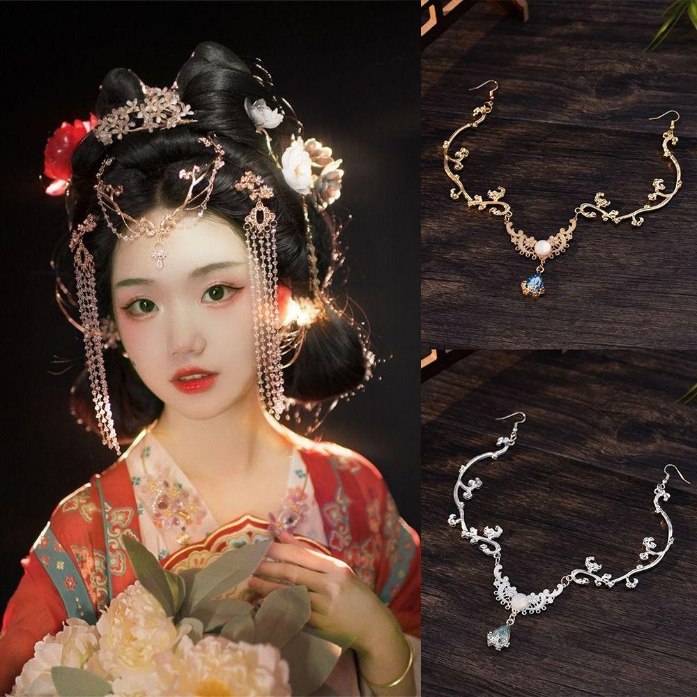 Luxury Crystal Rhinestone Hairband Fairy Hanfu Headdress Starry Shiny Head Chain  Jewelry Gifts