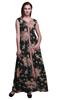 Black Floral Printed Women Designer Mandarin Collar Anarkali Dress Indian Ethnic Kurta