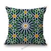 Classic Muslim Pattern Arabesque Islamic Geometric Mediterranean Style Decoration Sofa Throw Pillow Case Linen Cushion Cover