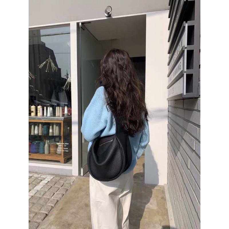 Корейская женская сумка весна-лето новая большая вместимость мягкая кожаная сумка нишевая сумка через плечо широкая сумка через плечо повседневная сумка