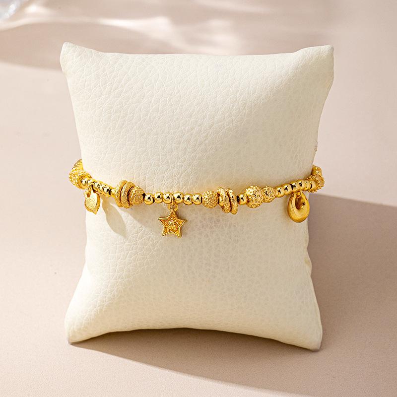 Trendy Beaded Bracelet for Women, Luxury Design Star Pendant Bracelet, Retro Bracelet