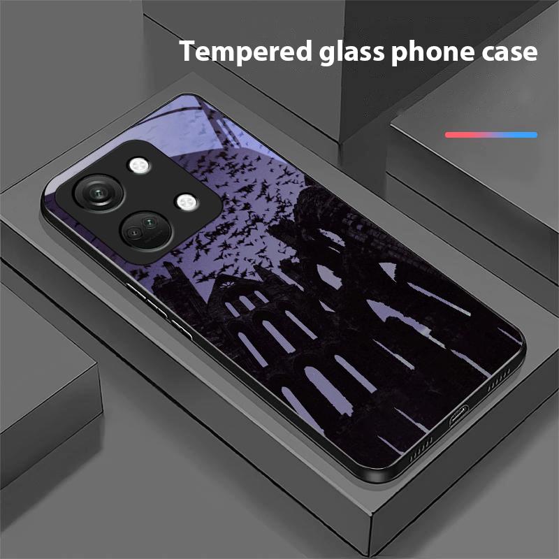 Темный чехол для OnePlus Nord 3 5 6T 7 Pro 8 12 10T Reno8 Lite 5G 10R Nord N30 Жесткий чехол из закаленного стекла для телефона Черный