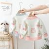 Autumn Winter Girls Rabbit Floral Knitted Sweater Baby Kids Thick Keep Warm Long Sleeve Tops Toddler Children's Pullover for Girls