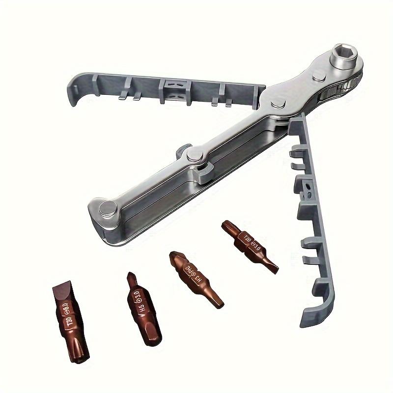 Двухсторонний многофункциональный, ультратонкий мини-ключ с трещоткой 1/4 дюйма, головка отвертки, отвертка с положительным и отрицательным храповым механизмом, угловой магнитный ключ