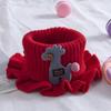 Knitted Scarf Cartoon Giraffe Ruffle Neck Girls Kids Warm Scarves Collar Circle Outdoor Winter Scarfs
