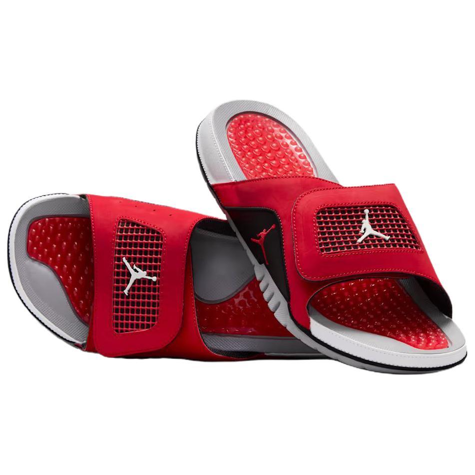 Air Jordan Hydro 4 Retro 'Fire Red Black White' (Unisex) Fire Red / Black / Cement Grey / White Slide Slippers 532225 600
