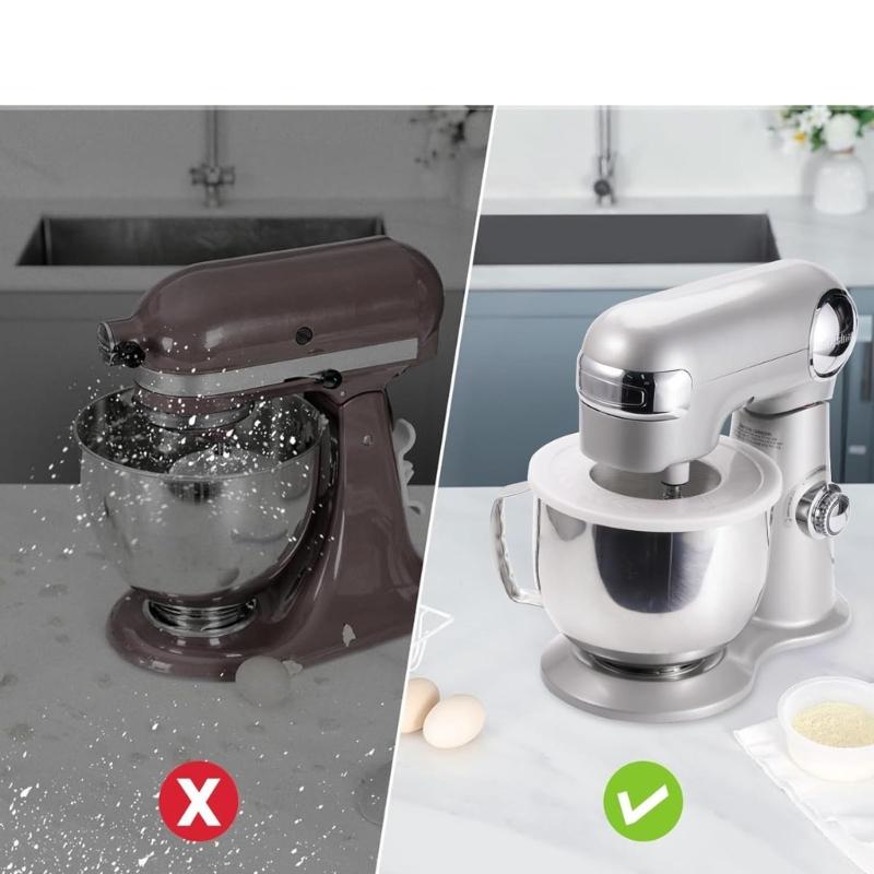 2PCS Mixing Bowl Covers Dustproof Design Reduces Ingredient Splatter Keeps Counter Clean During Baking Prep for 4.5-5QT