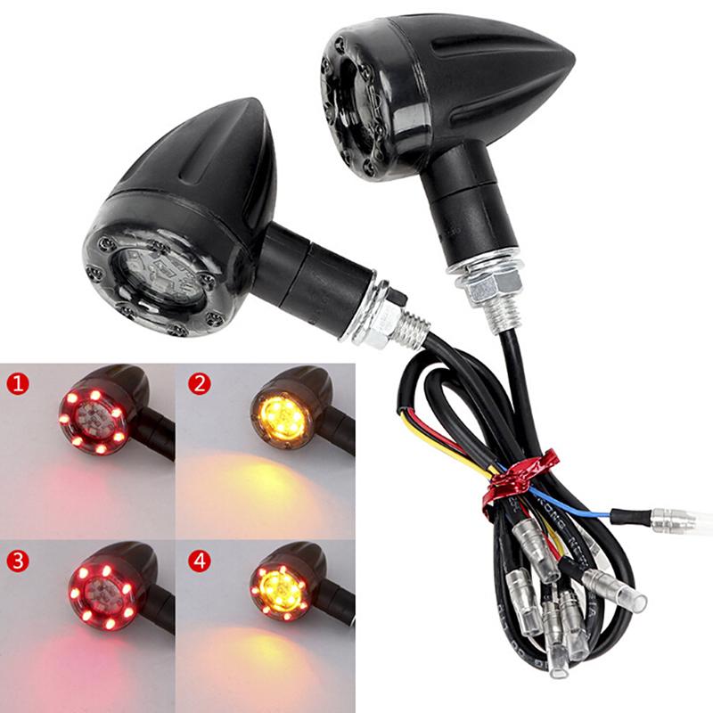 Мотоцикл Велосипед Led Янтарный + Красный Указатель поворота Указатель поворота Лампы-индикаторы