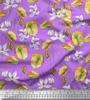 Japan Crepe Satin Fabric Leaves & Magnolia Flower Print Fabric by Metre 42 Inch