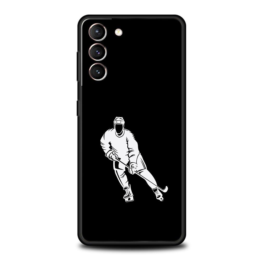 Чехол для телефона Samsung Galaxy S24 S23 Ultra S22 S21 S20 FE 5G S10 S10E S9 Plus S8 Мягкий силикон Черный чехол Каток для хоккея