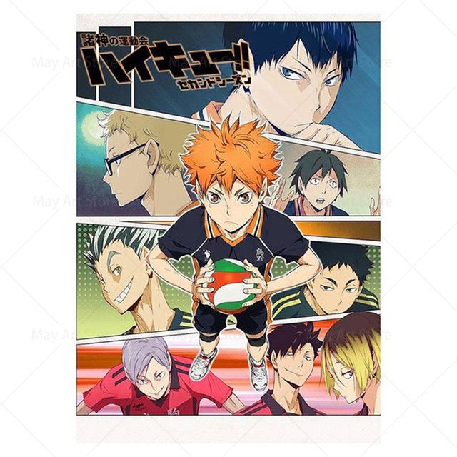 Haikyuu, японский стиль, холст, картина, волейбол, мальчик, аниме, постеры и принты, настенные художественные картинки для декора детской комнаты, Cuadros