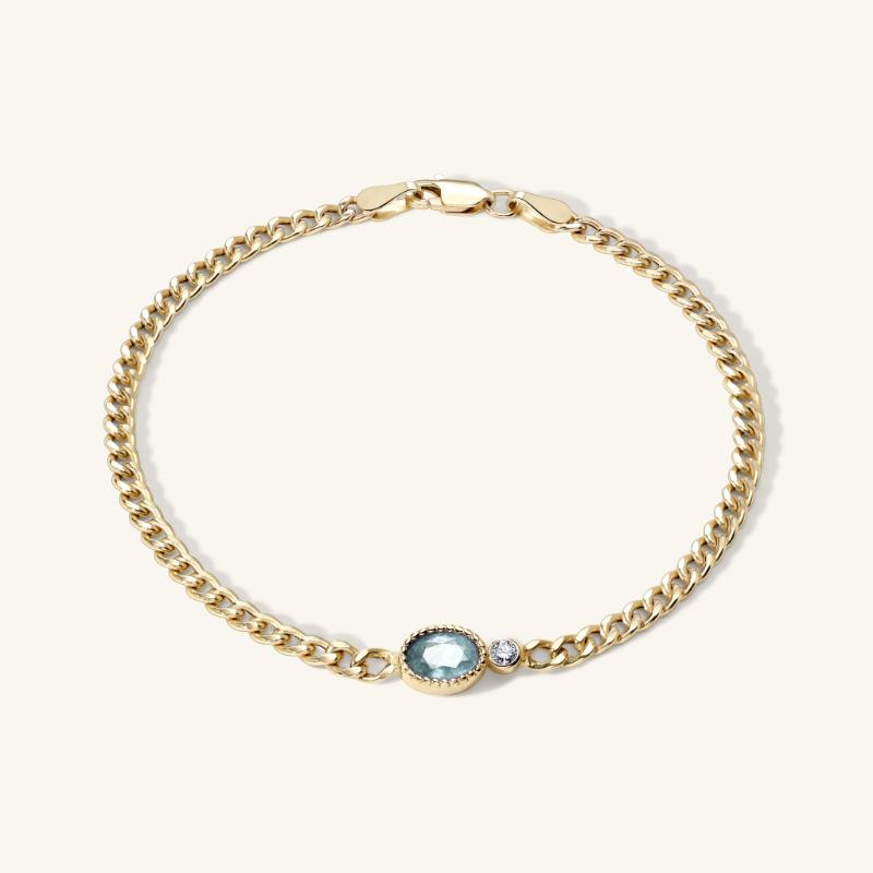 Bracelet Color Zircon Pendant Stainless Steel Fashion Personality Bracelet Electroplating 18K Color Retention