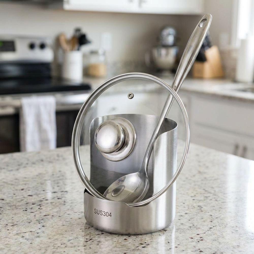 Heat-Resistant Spoon Holder Stable Soup Spoon Rest Multi-functional Spatula Holder Cabinet