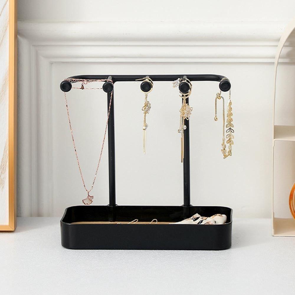 Wooden Jewelry Storage Rack PP Jewelry Holder Key Display Rack Desktop Organising Stand Ring