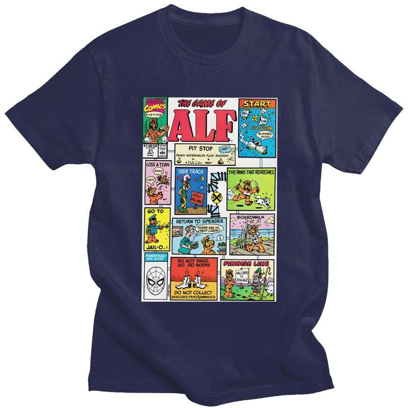Мужская футболка с принтом ALF (Инопланетная форма жизни ALF) Футболка Футболки Футболка Свободный крой Одежда