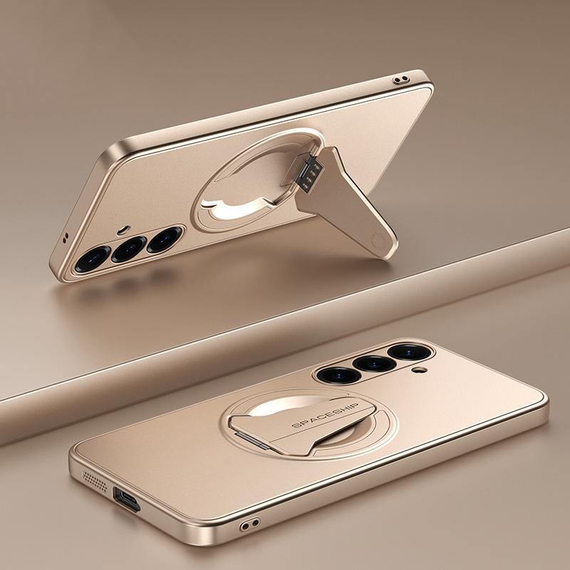KEYSION Магнитный чехол для телефона Samsung S26 Ultra 5G Металлическая краска TPU+PC Вертикальная подставка Ударопрочный чехол для Galaxy S26+ Plus