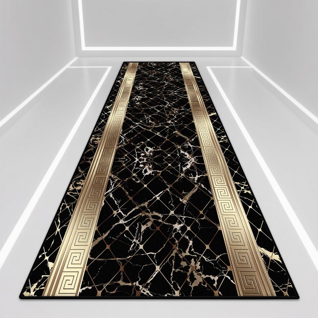Modern Luxury Corridor Carpet Kitchen Decor Non-slip Runner Rugs Bathroom Passageway Entrance Door Mat Hotel Lobby Long Rug