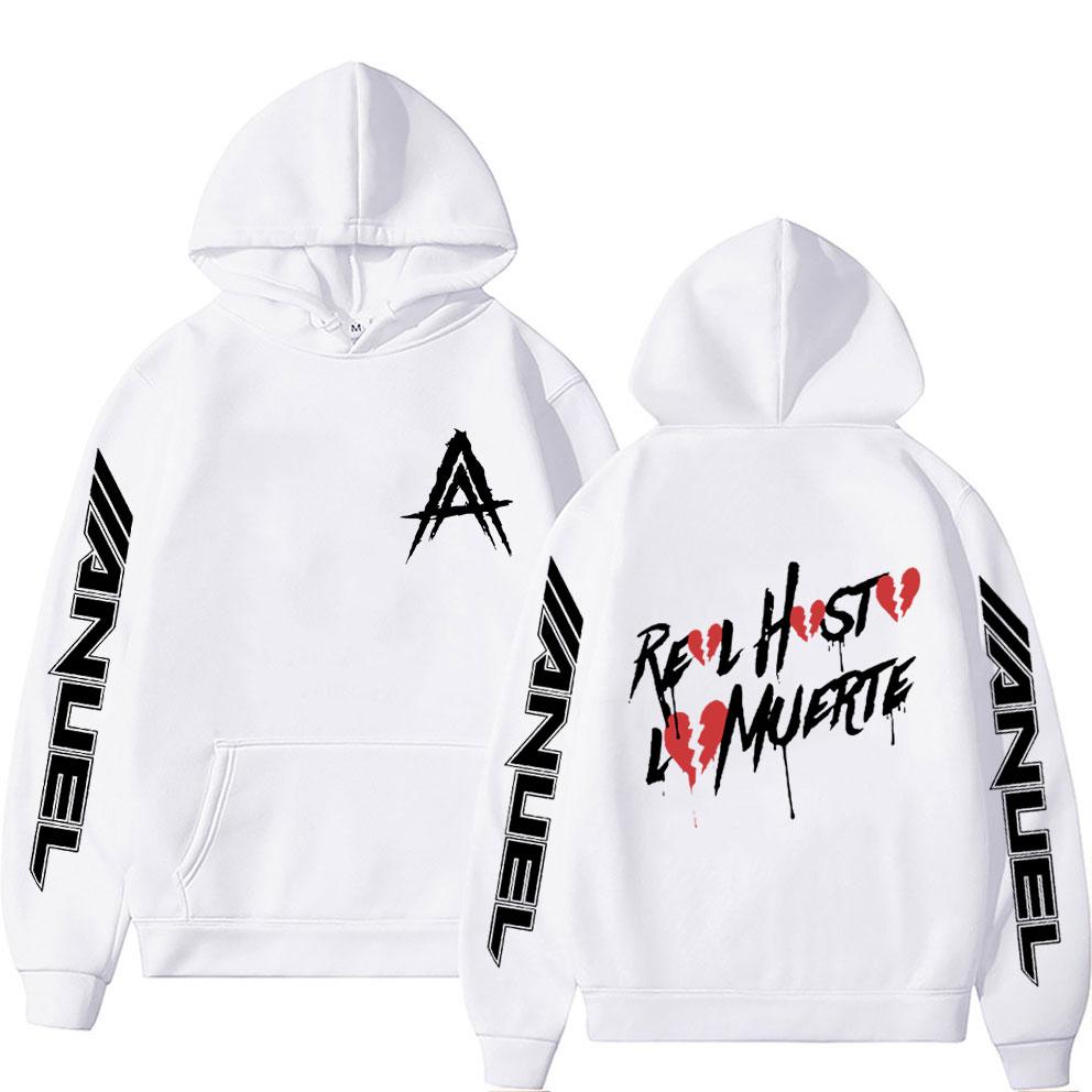 Худи Anuel AA Real Hasta La Muerte Мужские Женские Модные Эстетичные Хип-Хоп Толстовки Оверсайз Худи
