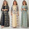 AB432 Women's Dubai Jalabiya Robe Set - Middle Eastern Muslim Dress