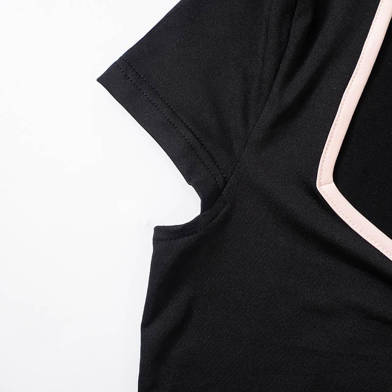 VAYLA Y2k Summer Crop Top Bow Baby Tees Womens Clothes Chic Cute Low Cut Short Sleeve T Shirts Black Sexy Tees