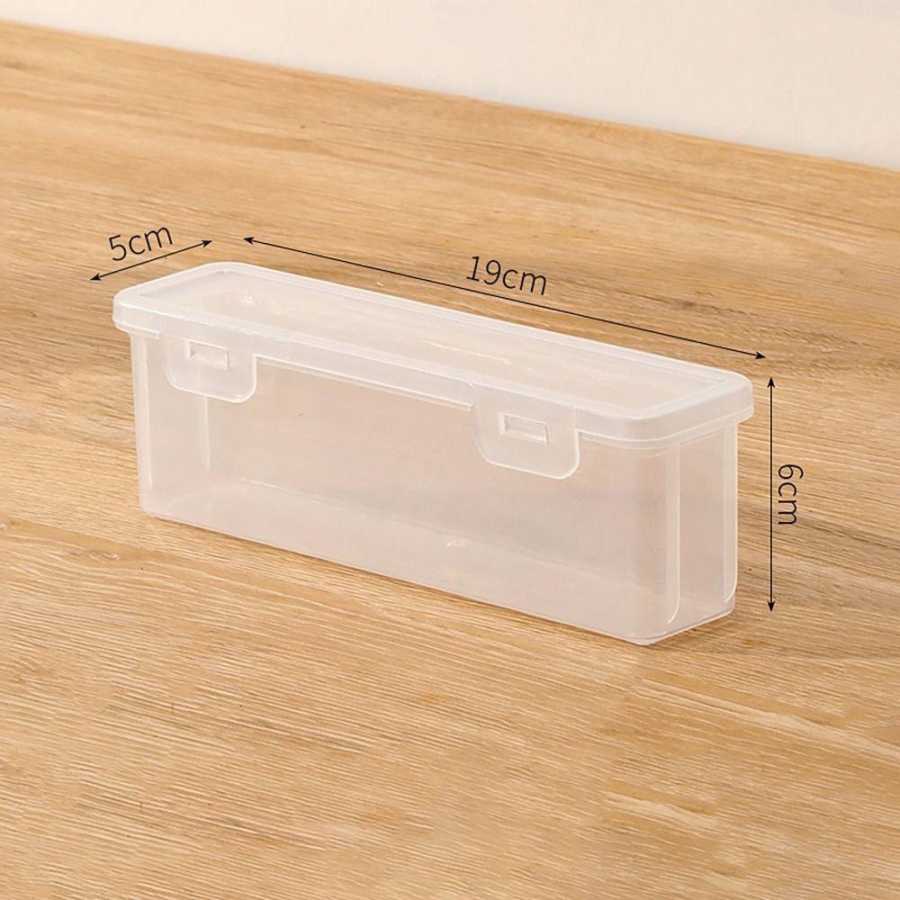 Portable Capacity Storage Box Transparent Rectangle Stationery Storage Box Stationary Supplies Desktop Organizer