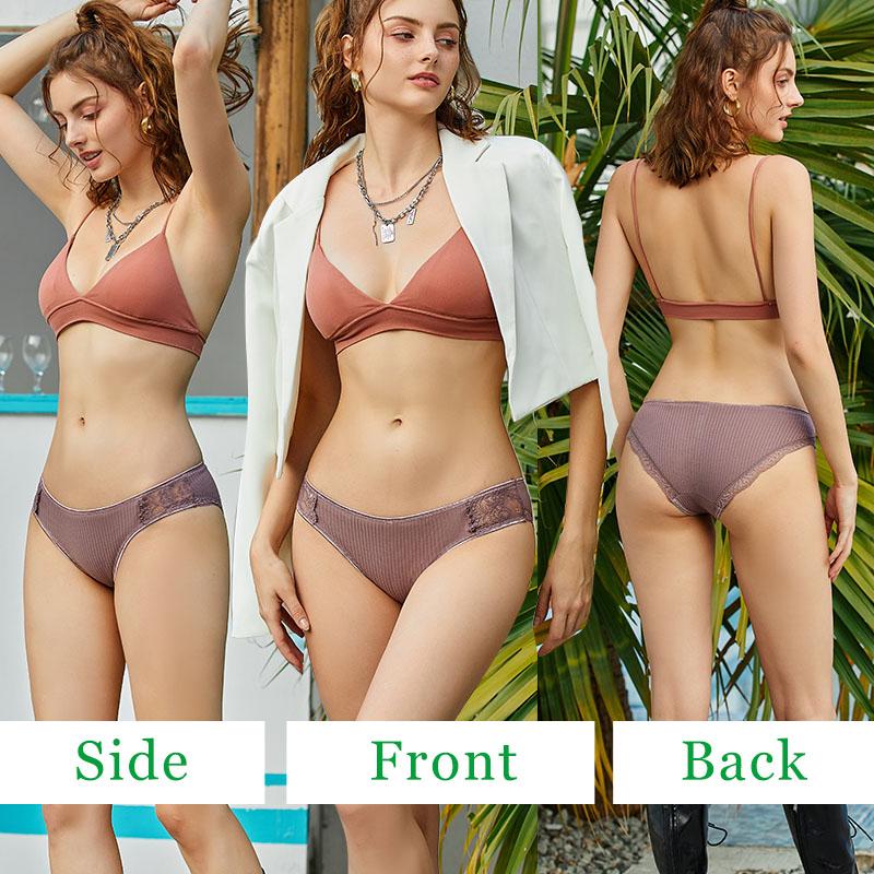 Хлопковое нижнее белье для женщин, сексуальные кружевные трусики-бикини с низкой посадкой, мягкие эластичные женские дерзкие хипстерские трусики