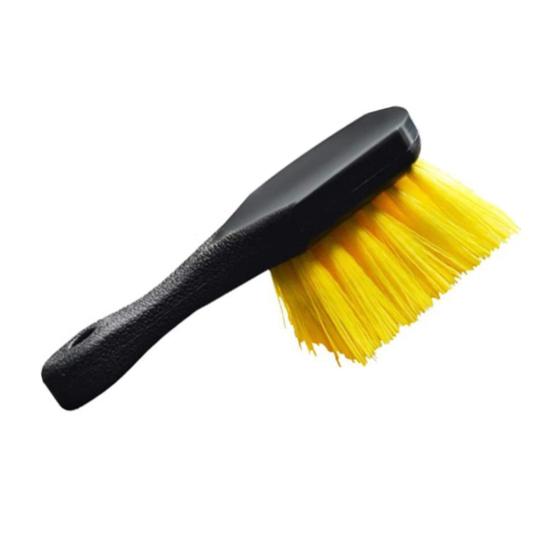 Щетка для чистки колес автомобиля с короткой ручкой, щетка для чистки обода шин для транспортных средств, мягкие тройные щетинки, инструменты для чистки автомобилей