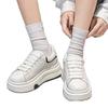 Popular Leather White Shoes Women's 2025 Spring New Korean Version Versatile Thick Sole Inner Height Increase Casual Sports Shoes Board Shoes