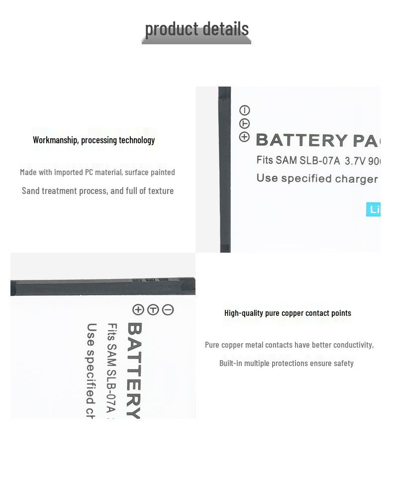 SLB-07A Battery for Samsung ST45, ST50, ST500, ST550, ST600 Cameras