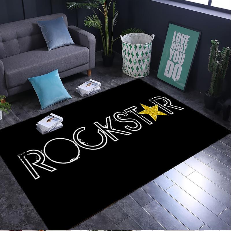 Rockstar energy Rug Area rug for Livingroom, Bedroom, Palyroom, Chair Rug, Office Rug, Floor mat, Large Size Fan Christmas Birthday gift