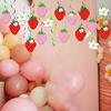 32 шт. клубничных праздничных украшений клубничные подвесные вихревые баннеры на день рождения из фольги с завитками для потолка на тему дня рождения сувениры на вечеринку