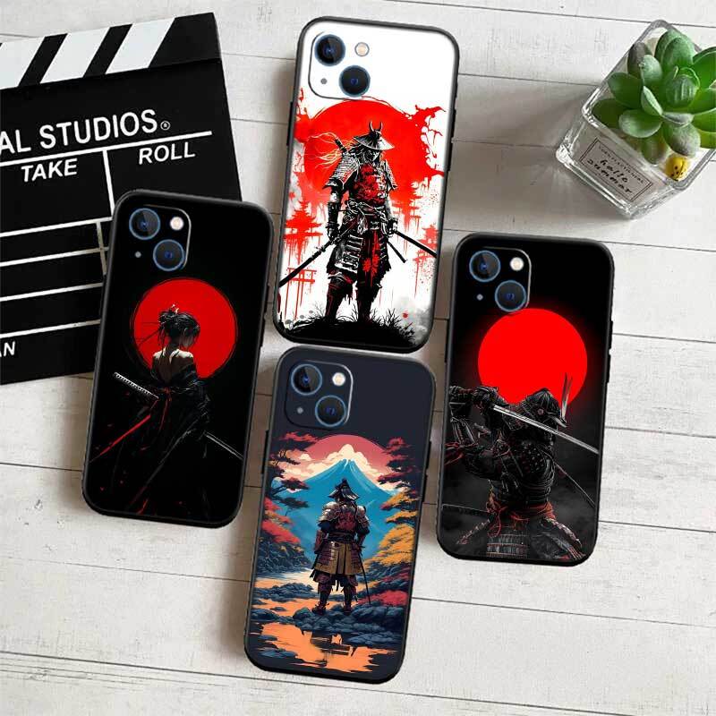 Japan Samurai Mask Shockproof Phone Case for iPhone 6 6s 7 8 11 12 13 14 15 16 17 16E XS Pro Max XR X SE Air