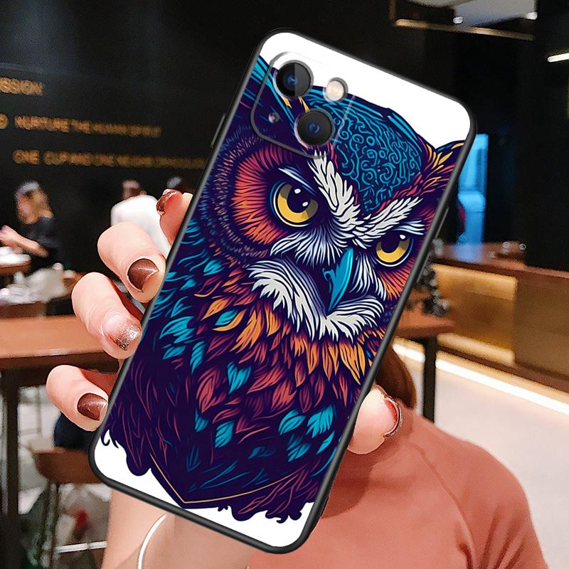 Мультяшный чехол-сова для iPhone 16 Pro Max 15 14 12 11 13 Pro Max Plus 12 13 Mini XR 16e Силиконовый чехол Funda