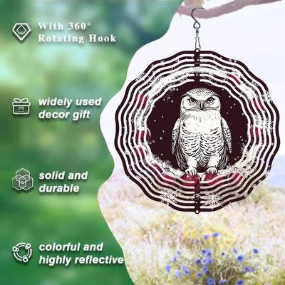 10-дюймовый подвесной ветряной спиннер с крючком на 360 градусов для декора балкона и сада, весенне-летнее уличное украшение