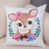 Cartoon Bird and Leaves Pillow Case Decor Cute Animal Lion Cushion Cover for Children Room Sofa Home Plush Pillowcase xcm